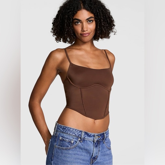 PINK Victoria's Secret Tops - PINK Victoria’s Secret Ganache Nude Soft Stretch Corset Top | NWT